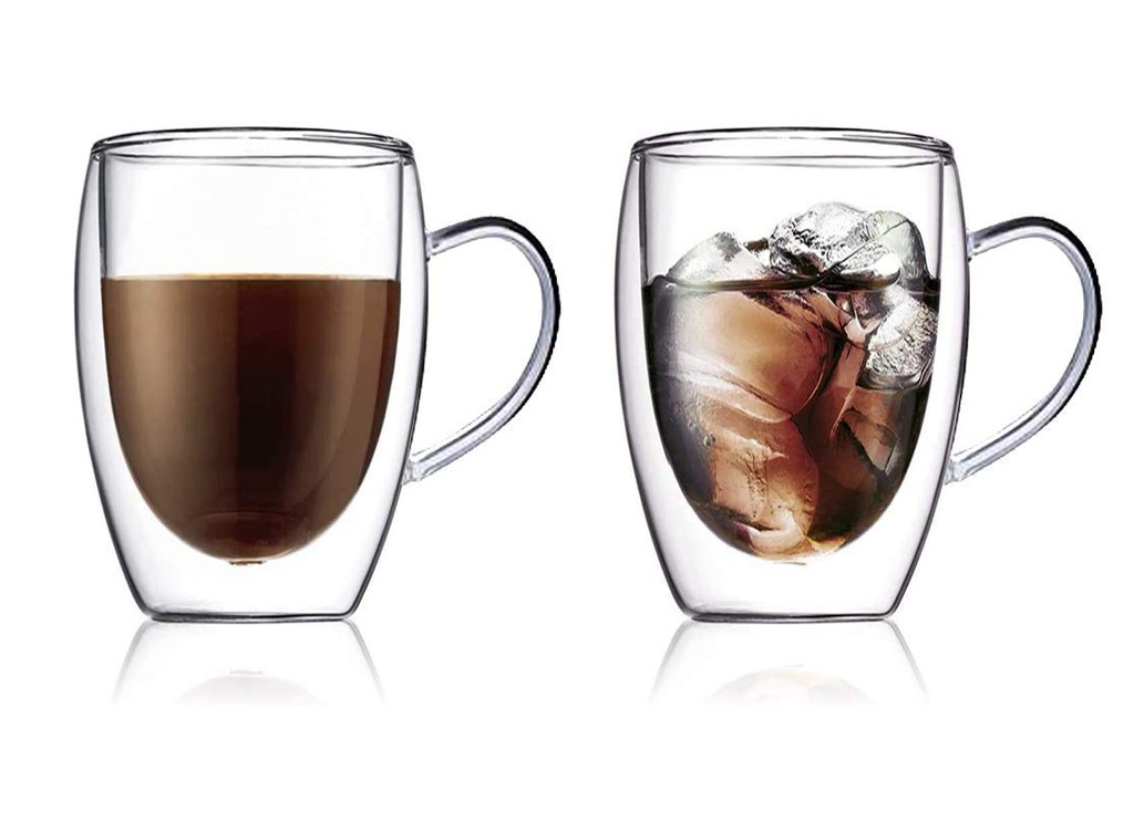 AWM Blackstone Double Wall Tumbler - 350ml W/Handle (Set of 2) DH931