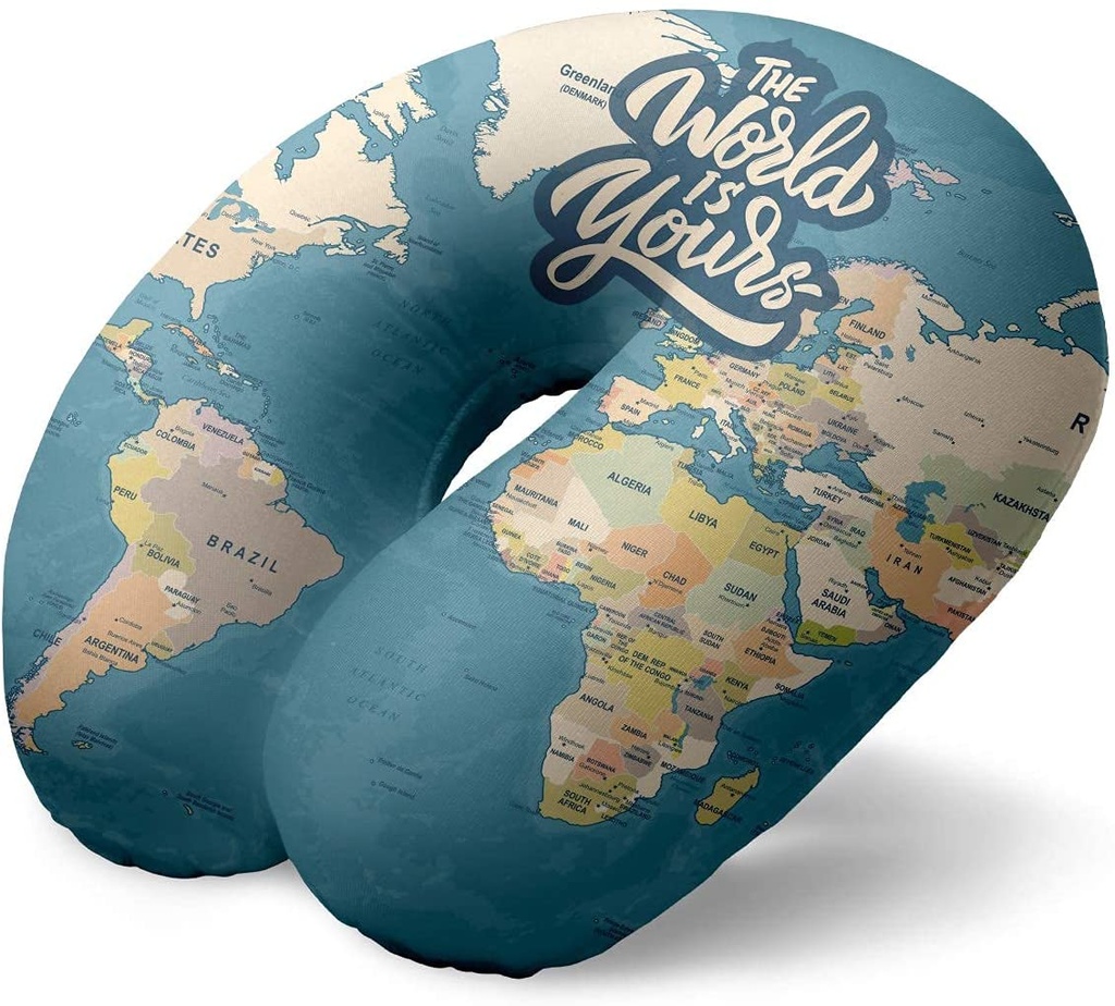 I-Total Pillow Travel - Blue Maps