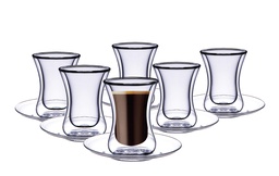 [YXKTS63003-TS860] AWM Blackstone Double Wall Tea Cup w. Saucer -100ml (Set of 6)